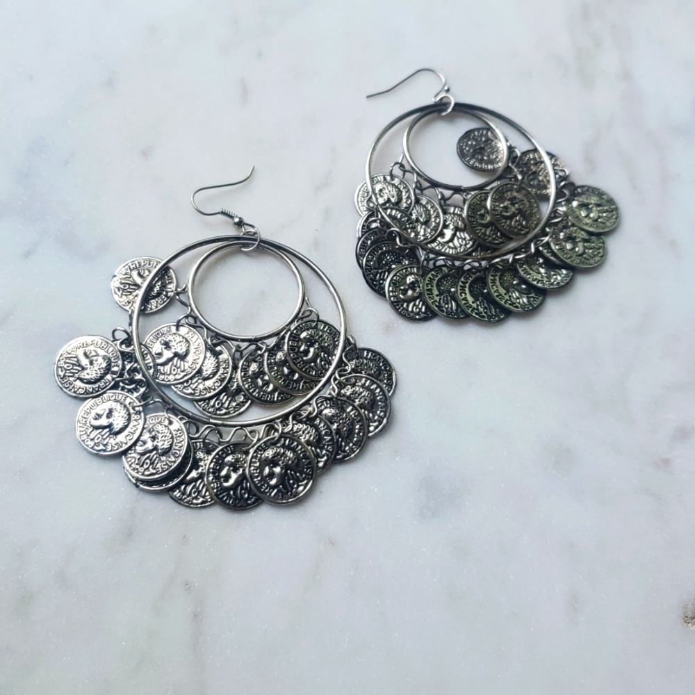 Boho Silver Tone Earrings - image 4